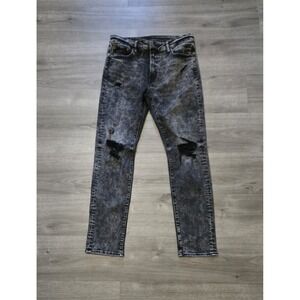 American Eagle Jeans Black Skinny Distressed Acid Wash 33X32 Next Level Flex Men